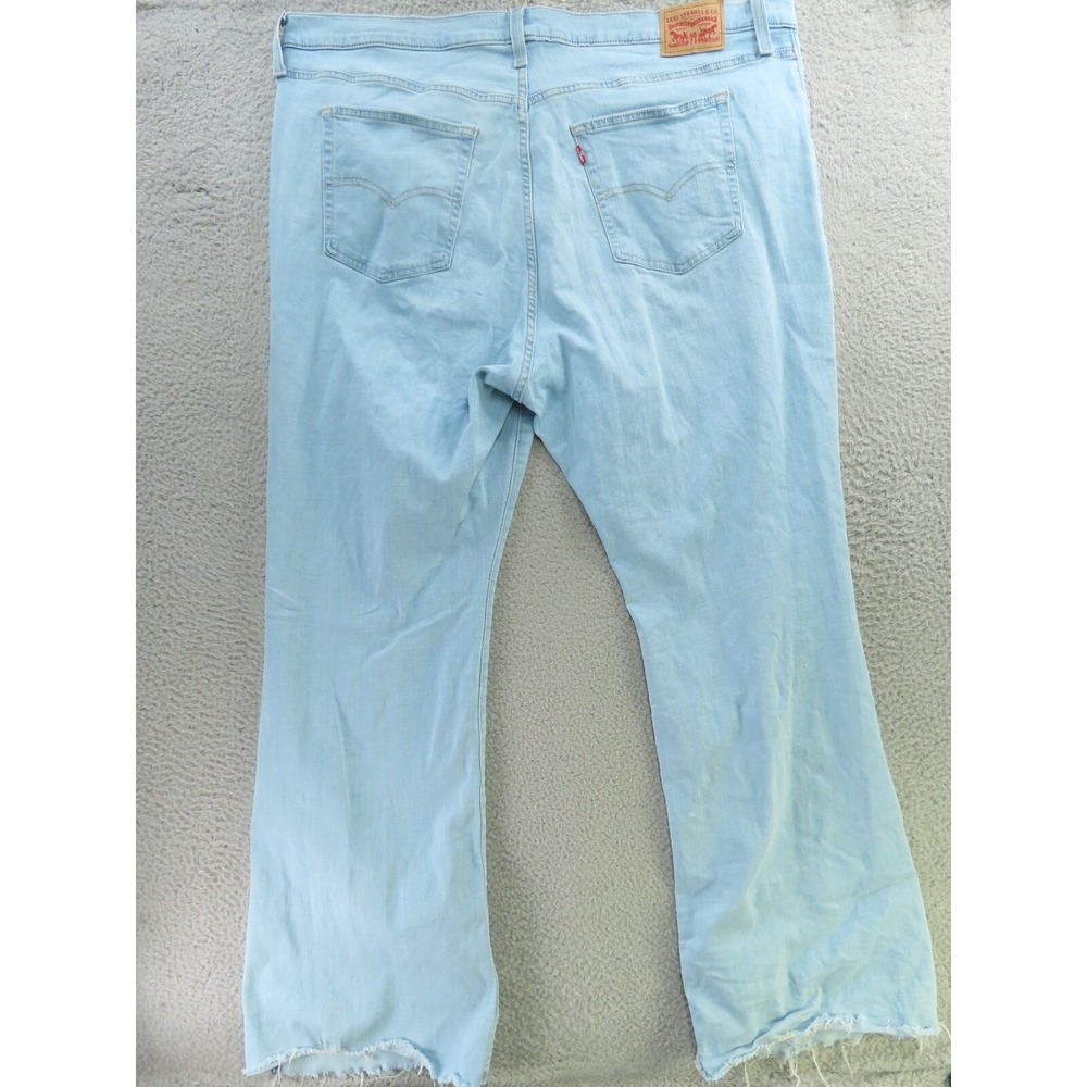 Levis Jeans Womens 22W Blue 726 High Rise Flare Light Wash Stretch Distressing - Picture 4 of 10